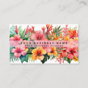 Carte De Visite Fleurs d'Hibiscus Tropical Floral