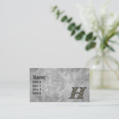 Carte De Visite Fleurs d'hortensia à initiale de monogramme H (Debout devant)
