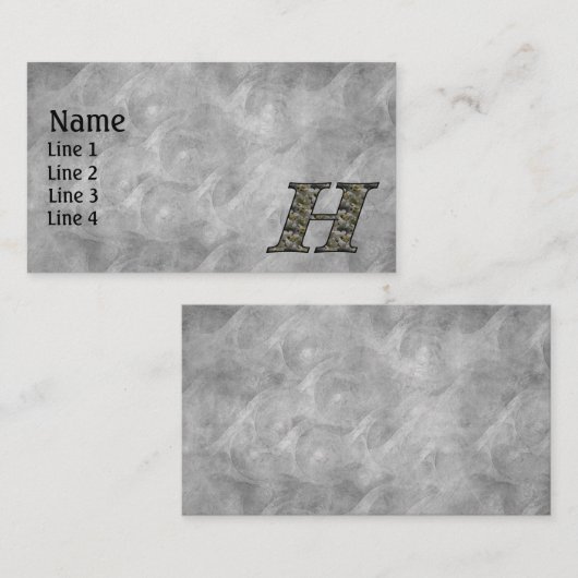 Carte De Visite Fleurs d'hortensia à initiale de monogramme H (Devant / Derrière)