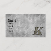 Carte De Visite Fleurs d'hortensia à monogramme initial K (Devant)