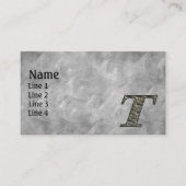 Carte De Visite Fleurs d'hortensia à monogramme initial T (Devant)
