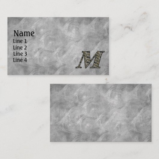 Carte De Visite Fleurs d'hydrangea à initiale de monogramme M (Devant / Derrière)