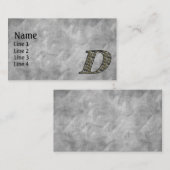 Carte De Visite Fleurs d'hydrangea à monogramme initial D (Devant / Derrière)