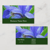 Carte De Visite Fleurs d'iris bleues (Devant / Derrière)