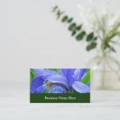 Carte De Visite Fleurs d'iris bleues (Debout devant)