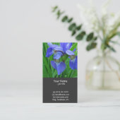 Carte De Visite fleurs d'iris bleues (Debout devant)