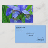 Carte De Visite fleurs d'iris bleues (Devant / Derrière)
