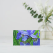 Carte De Visite fleurs d'iris bleues (Debout devant)