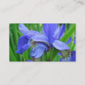carte de visite fleurs d'iris bleues (Dos)