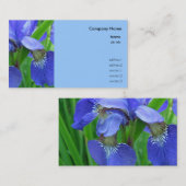 Carte De Visite fleurs d'iris bleues (Devant / Derrière)