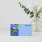 Carte De Visite fleurs d'iris bleues (Debout devant)