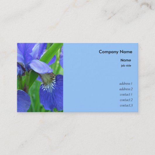Carte De Visite fleurs d'iris bleues (Devant)