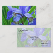 Carte De Visite fleurs d'iris bleues (Devant / Derrière)