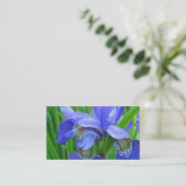 Carte De Visite fleurs d'iris bleues (Debout devant)