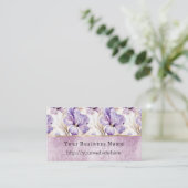 Carte De Visite Fleurs d'Iris Violet nom de site Web d'entreprise (Debout devant)