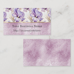 Carte De Visite Fleurs d'Iris Violet nom de site Web d'entreprise