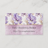 Carte De Visite Fleurs d'Iris Violet nom de site Web d'entreprise (Devant)