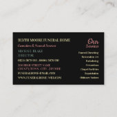 Carte De Visite Fleurs d'oeillets, Maison funéraire, Directeurs (Dos)