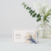 Carte De Visite Fleurs d'Or Bleu Éthéré (Debout devant)