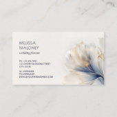 Carte De Visite Fleurs d'or bleu éthérée (Dos)