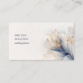 Carte De Visite Fleurs d'or bleu éthérée (Devant)