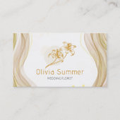 Carte De Visite Fleurs d'or de luxe (Devant)