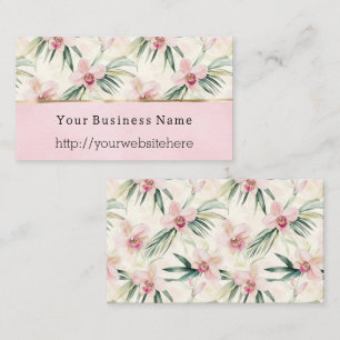 Carte De Visite Fleurs d'orchidée rose blush nom de l'entreprise s