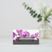Carte De Visite Fleurs d'orchidées roses fleurs élégant rectangle (Debout devant)