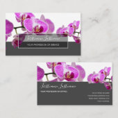 Carte De Visite Fleurs d'orchidées roses fleurs élégant rectangle (Devant / Derrière)