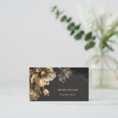 Carte De Visite Fleurs dorées noires  (Debout devant)
