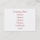 CARTE DE VISITE FLEURS DU JARDIN DE PAYS (Dos)