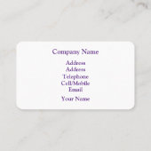 CARTE DE VISITE FLEURS DU JOUR (Dos)