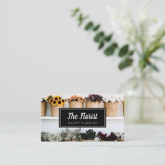 Carte De Visite Fleurs élégantes (Debout devant)