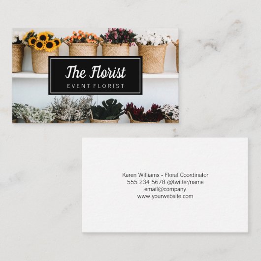 Carte De Visite Fleurs élégantes (Devant / Derrière)
