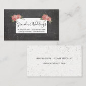 Carte De Visite Fleurs Élégantes / Balle mouchetée (Devant / Derrière)