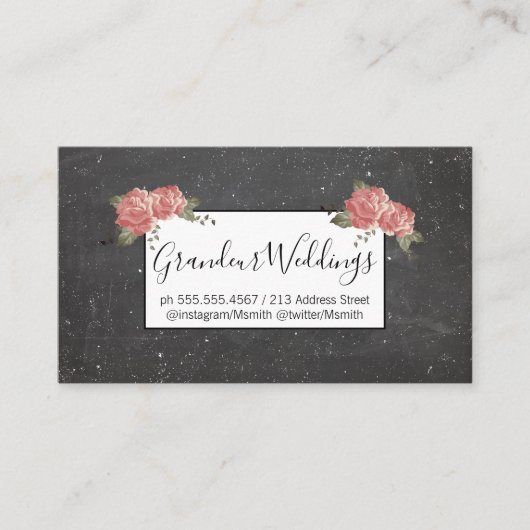 Carte De Visite Fleurs Élégantes / Balle mouchetée (Devant)