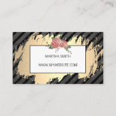 Carte De Visite Fleurs élégantes / Balle mouchetée / Or (Dos)