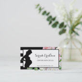 Carte De Visite Fleurs élégantes et grèves Maternité Doula (Debout devant)