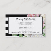 Carte De Visite Fleurs élégantes et grèves Maternité Doula (Dos)