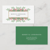 Carte De Visite Fleurs Élégantes Faux Parties scintillant d'or fle (Devant / Derrière)