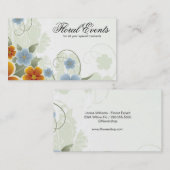 Carte De Visite Fleurs élégantes | Fleuriste | Planificateur d'évé (Devant / Derrière)