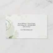 Carte De Visite Fleurs élégantes | Fleuriste | Planificateur d'évé (Dos)
