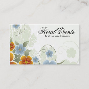 Carte De Visite Fleurs élégantes Fleuriste Planificateur d'évé