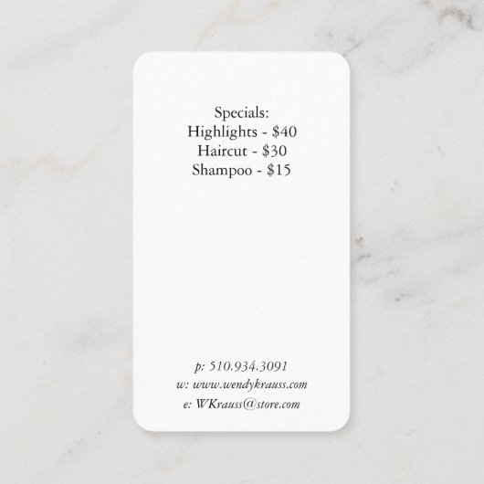 Carte De Visite Fleurs élégantes | Modèle Damask (Dos)