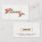 Carte De Visite Fleurs élégantes / Speckled (Devant / Derrière)