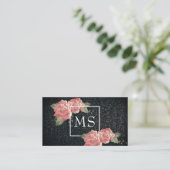 Carte De Visite Fleurs élégantes / Texture de tissu (Debout devant)