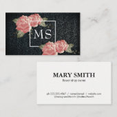 Carte De Visite Fleurs élégantes / Texture de tissu (Devant / Derrière)
