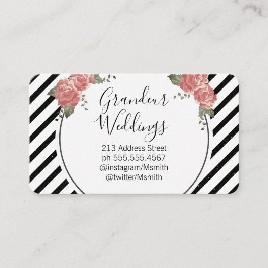 Carte De Visite Fleurs élégantes / Vintage (Devant)
