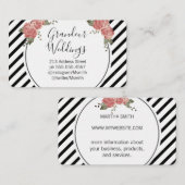 Carte De Visite Fleurs élégantes / Vintage (Devant / Derrière)