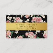 Carte De Visite Fleurs élégantes Vintage Gold Band (Dos)